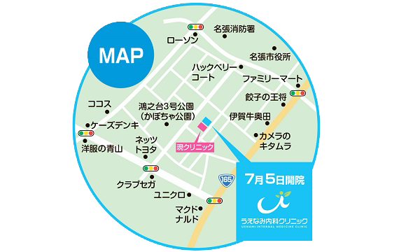 うえなみ内科クリニックmap